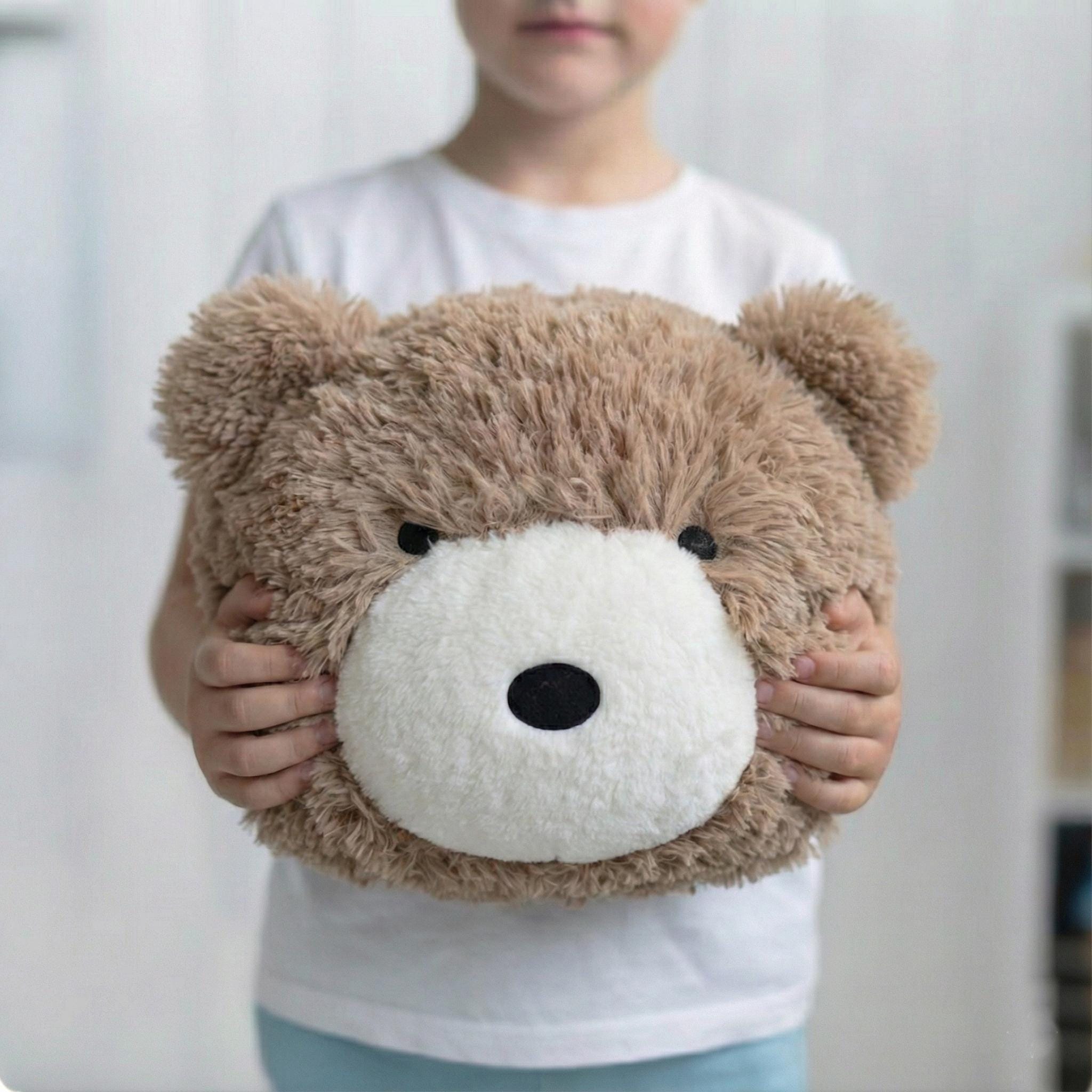 Warm Taupe Bear Pillow Soft Nursery