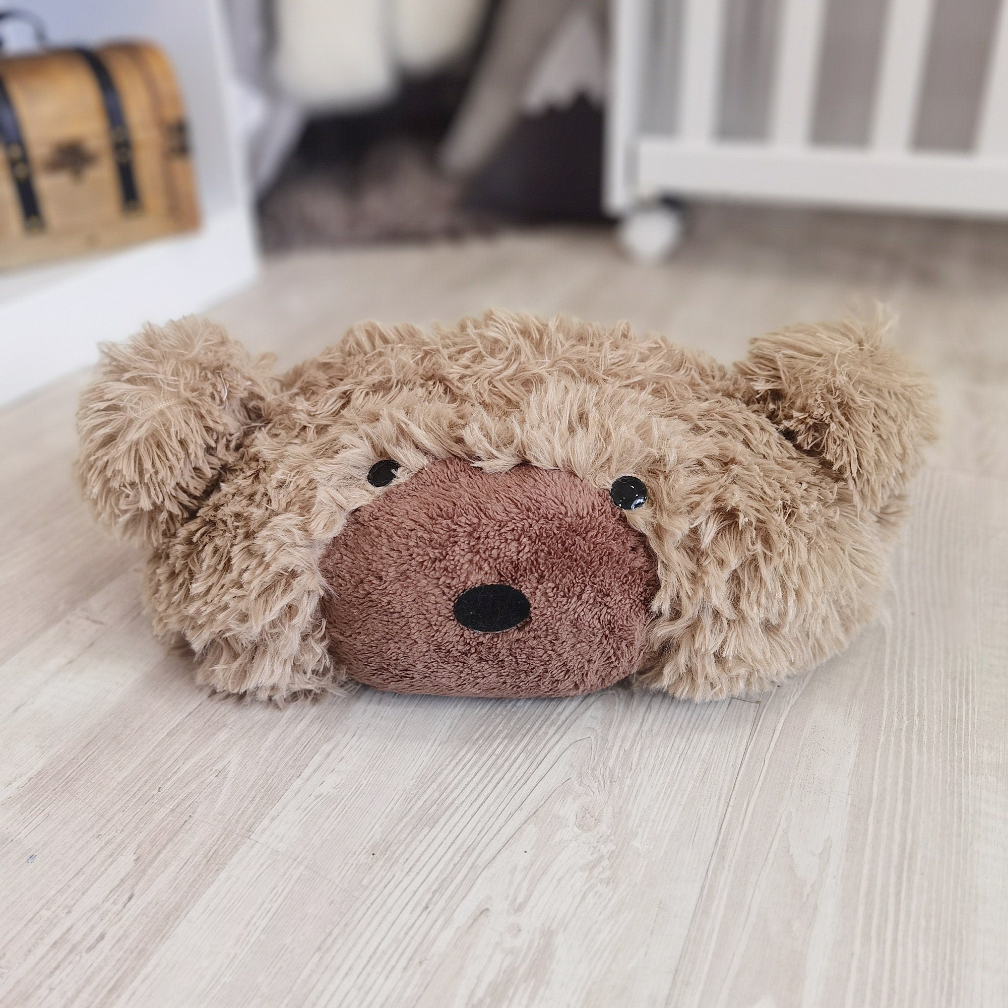 Handmade Plush Bear Pillow: Cozy Nursery Decor, Personalizable