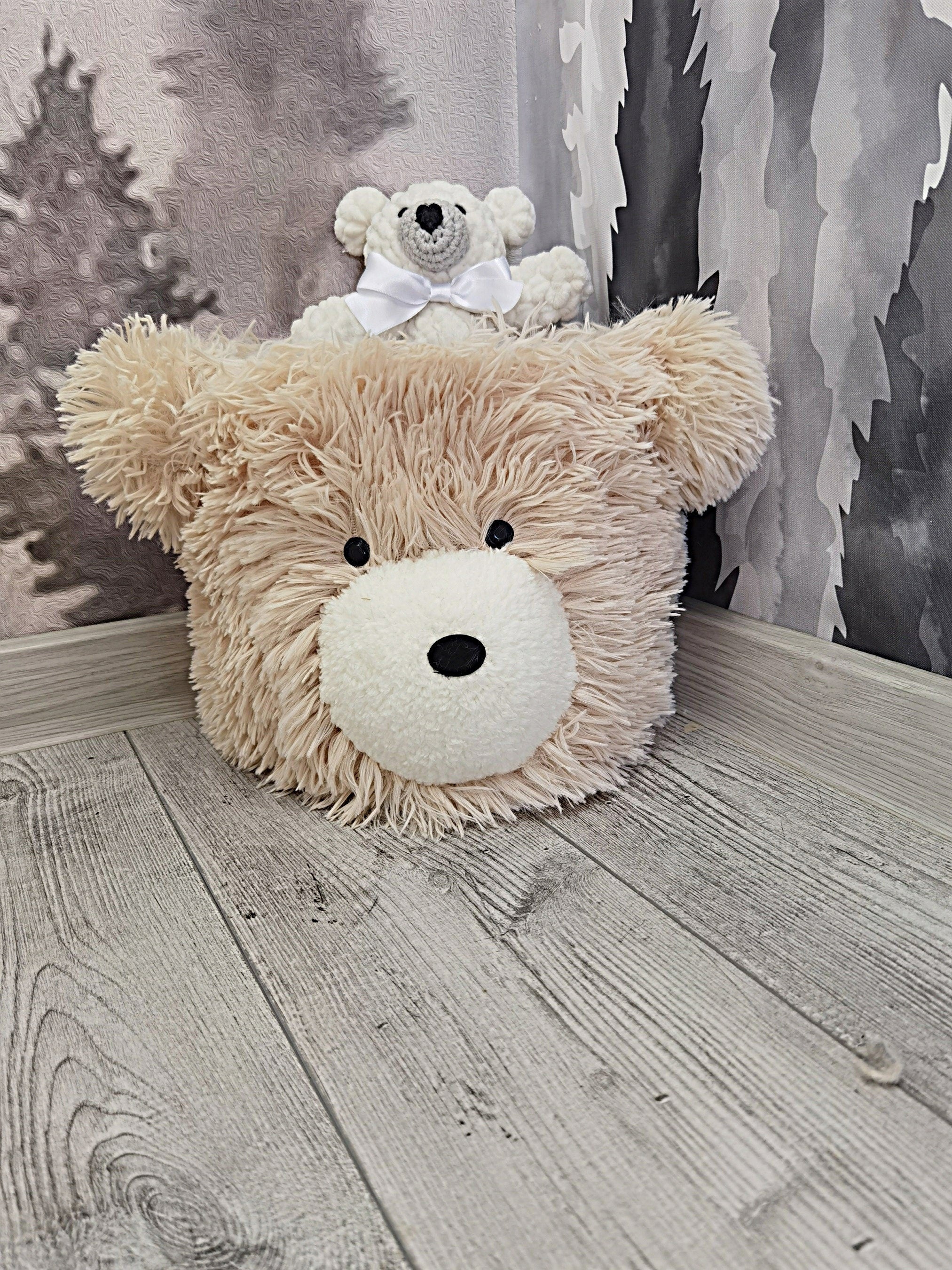 Bear Storage Basket Minky Woodland - DECORLINA