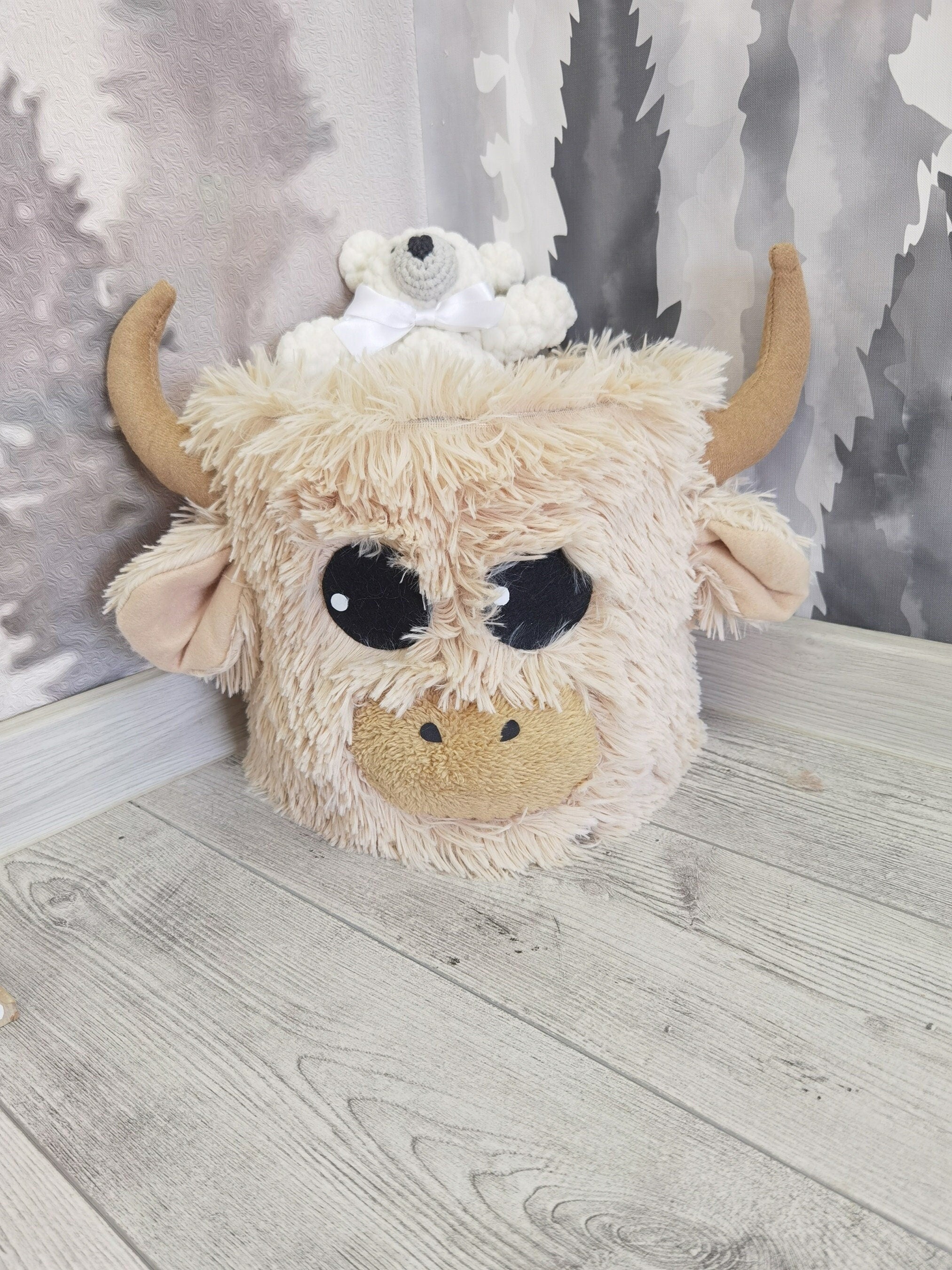 Highland Cow Nursery Basket: Farmhouse Baby Room Decor