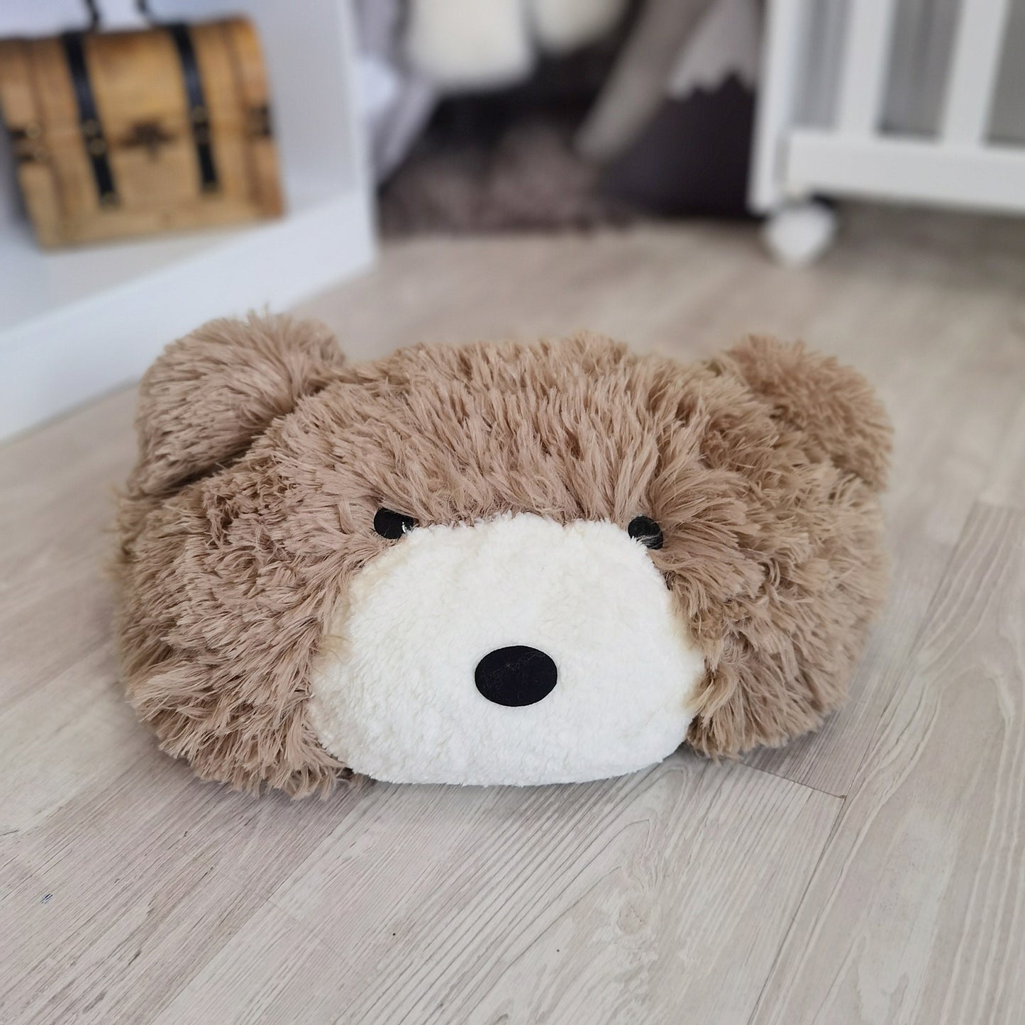 Warm Taupe Bear Pillow Soft Nursery