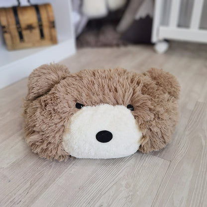 Warm Taupe Bear Pillow Soft Nursery
