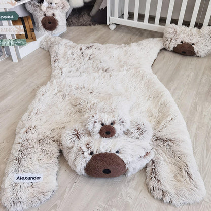 Personalized Bear Rug: Shaggy Minky Nursery Play Mat