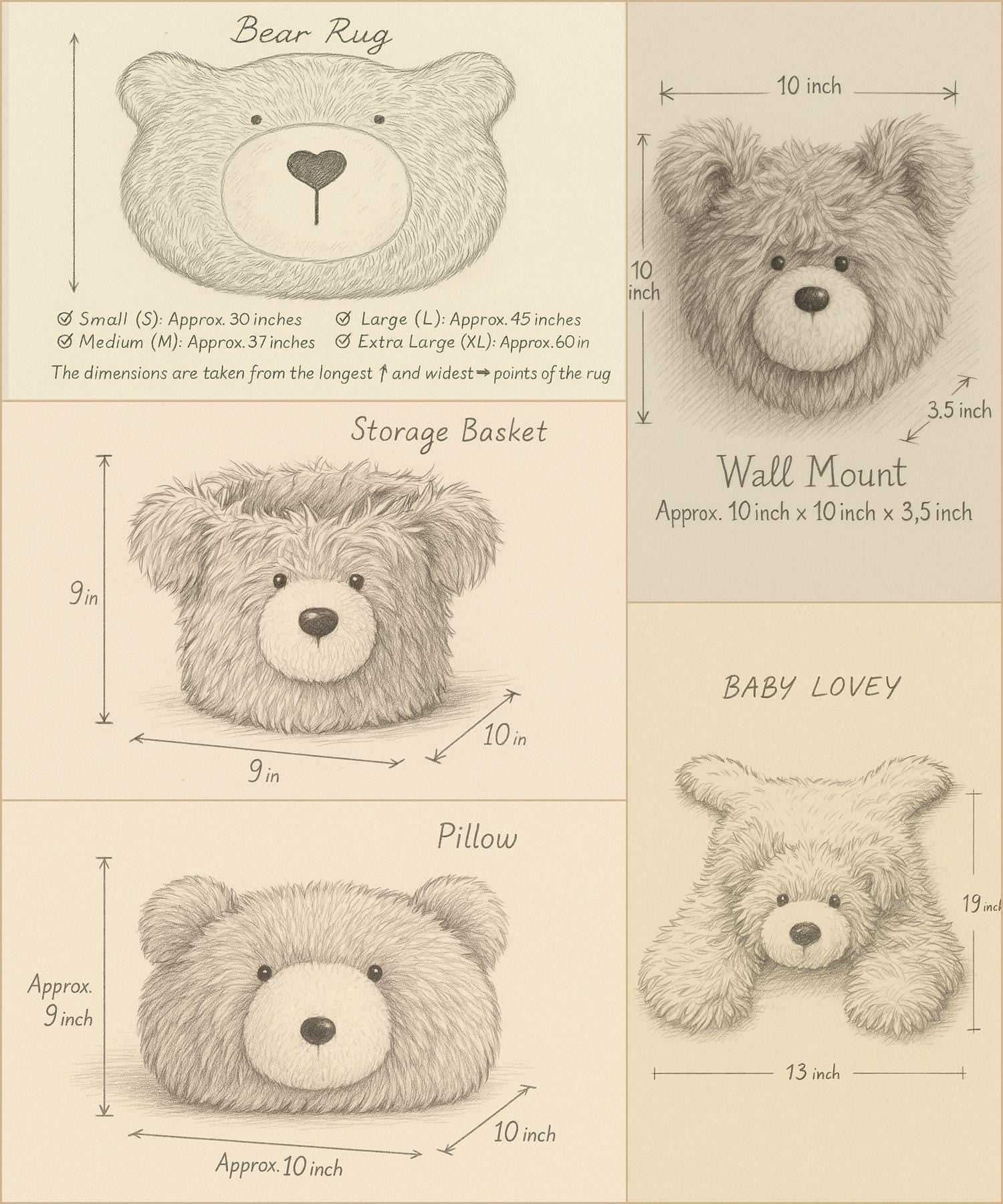 Personalized Fluffy Bear Rug: Cocoa/Snow Nursery Decor