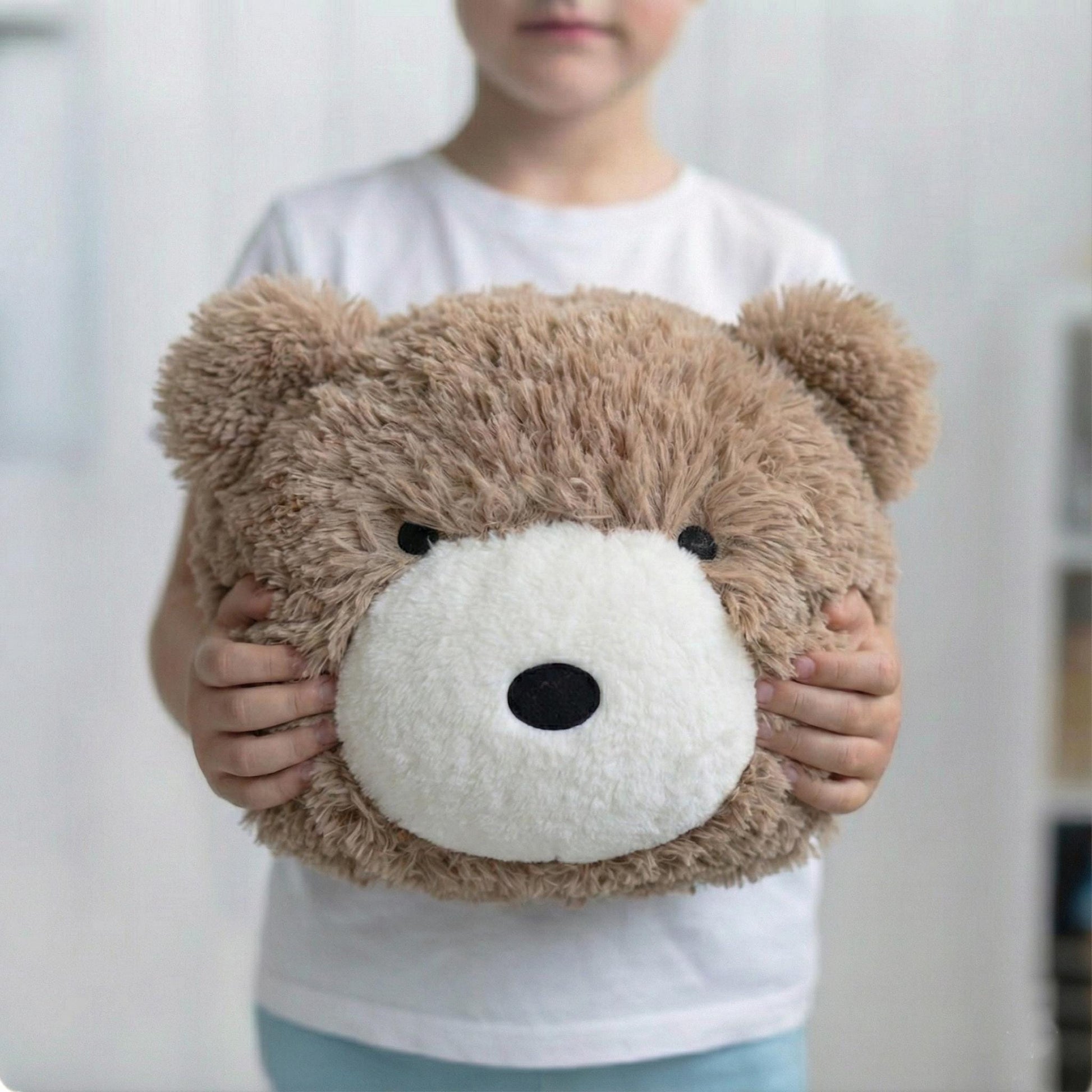 Warm Taupe Bear Pillow Soft Nursery