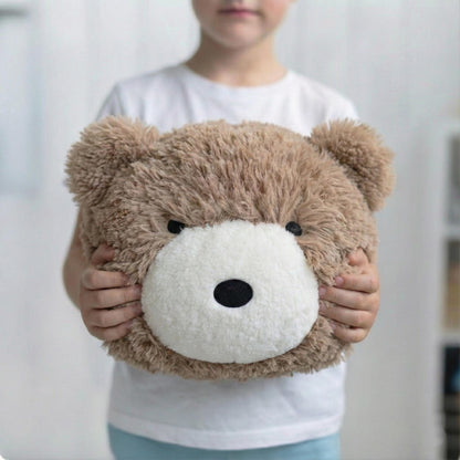 Warm Taupe Bear Pillow Soft Nursery