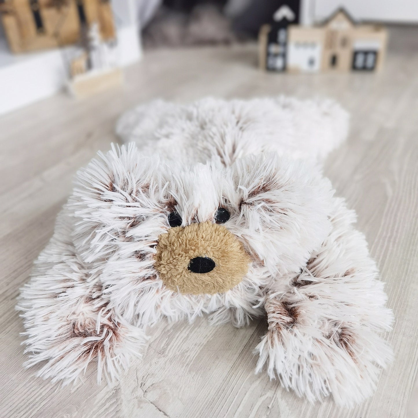 Personalized Fluffy Bear Rug: Woodland Nursery Baby Decor