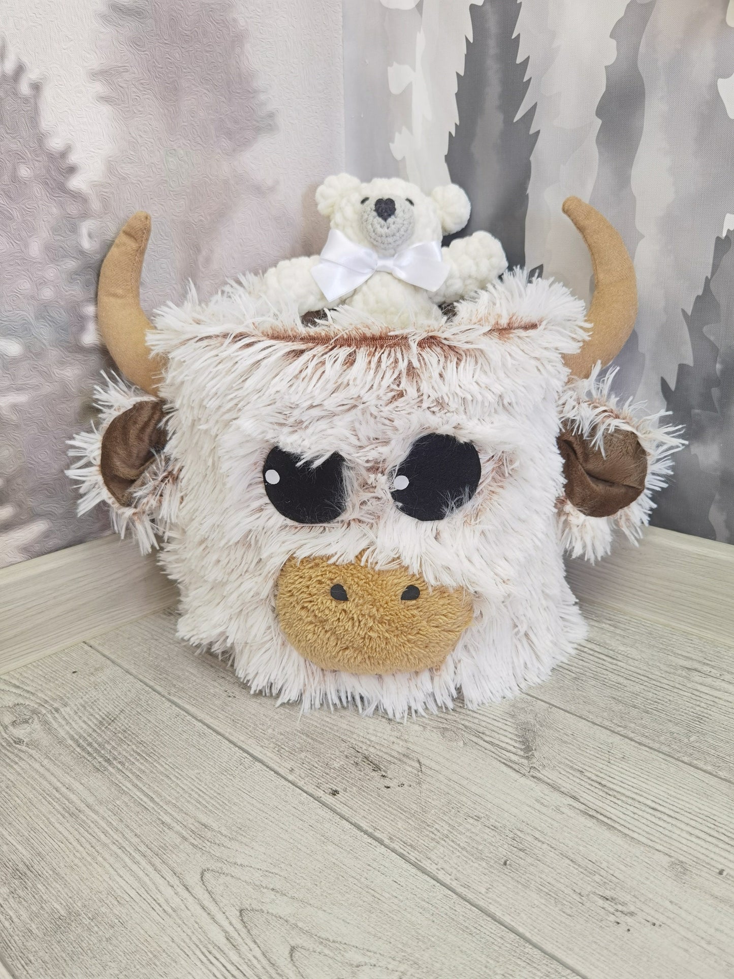 Farmhouse Cow Nursery Basket Storage