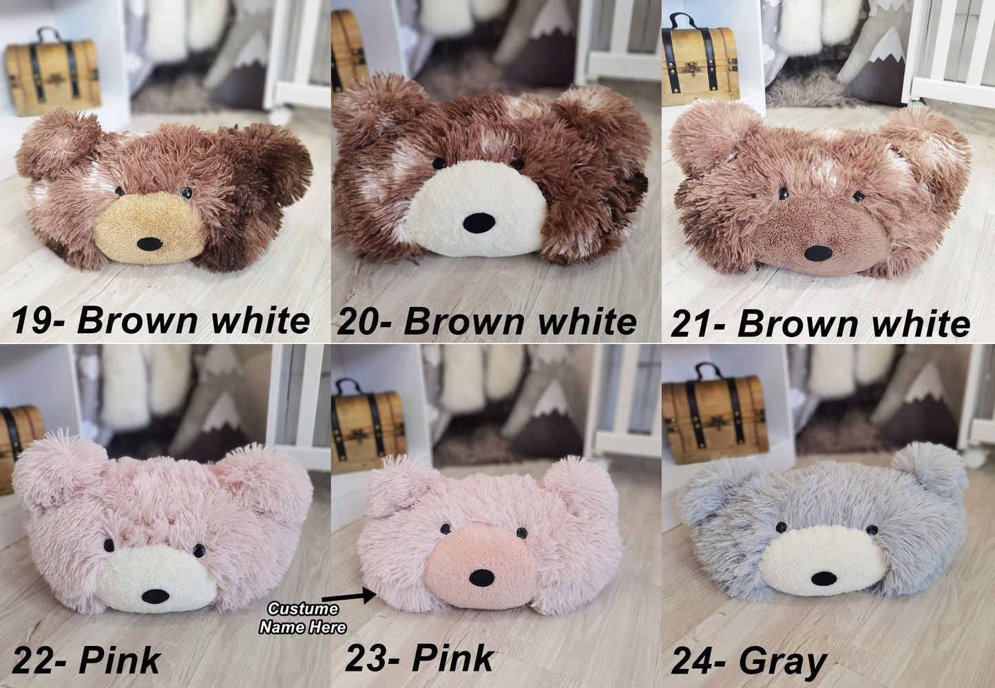 Warm Taupe Bear Pillow Soft Nursery