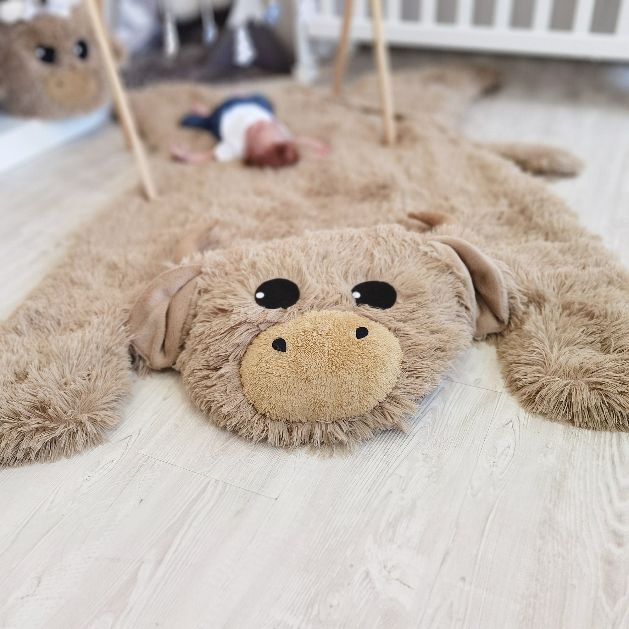 Highland Cow Farmhouse Nursery Rug - DECORLINA