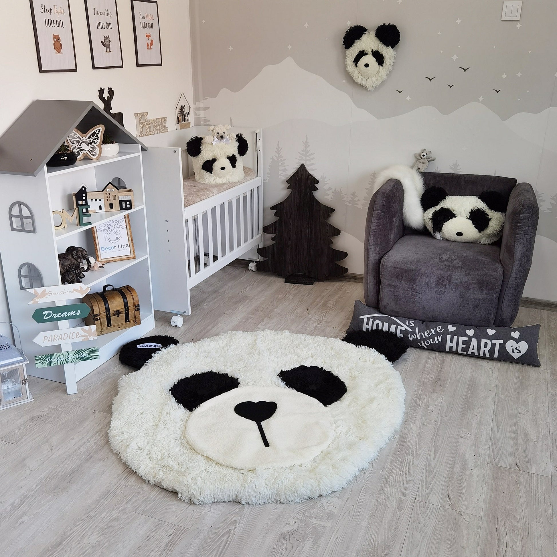 Handmade Minky Panda Bear Rug: Personalized Plush Nursery Decor