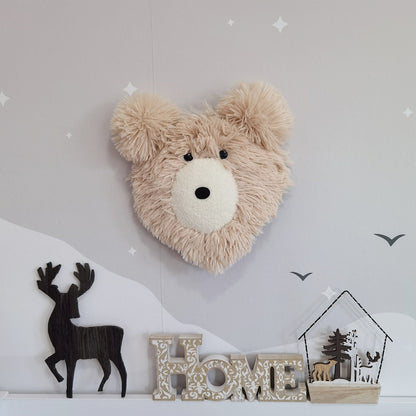 Bear Faux Taxidermy Wall Mount Plush