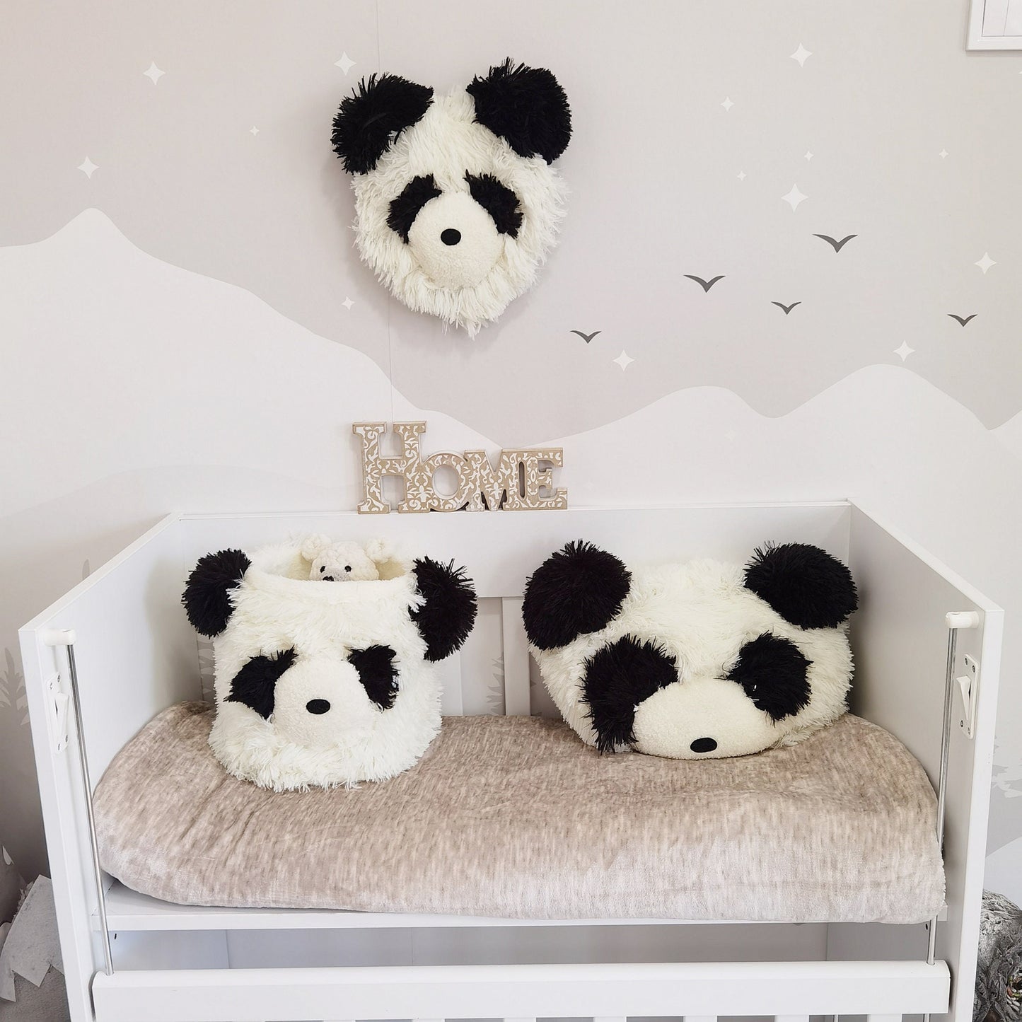 Panda Bear Rug Shaggy Minky Personalized