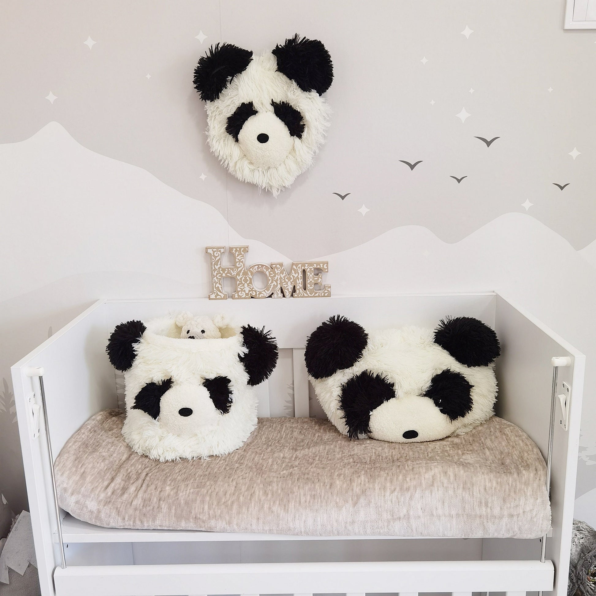 Panda Bear Rug Shaggy Minky Personalized