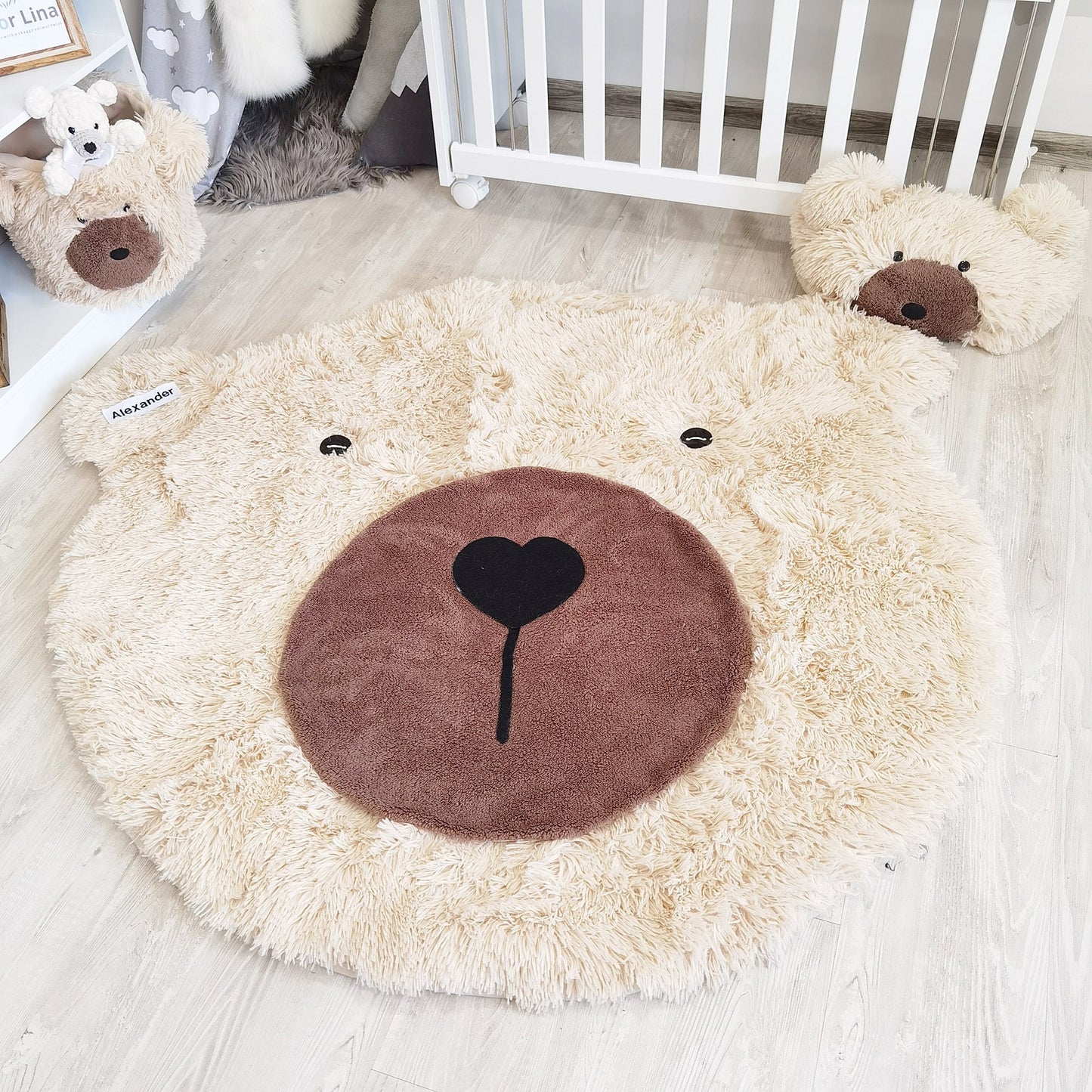 Woodland Bear Rug Beige Faux Fur - DECORLINA