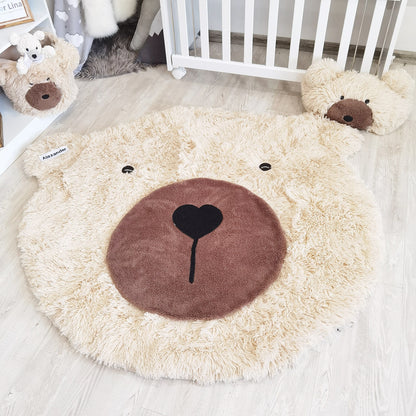 Woodland Bear Rug Beige Faux Fur - DECORLINA