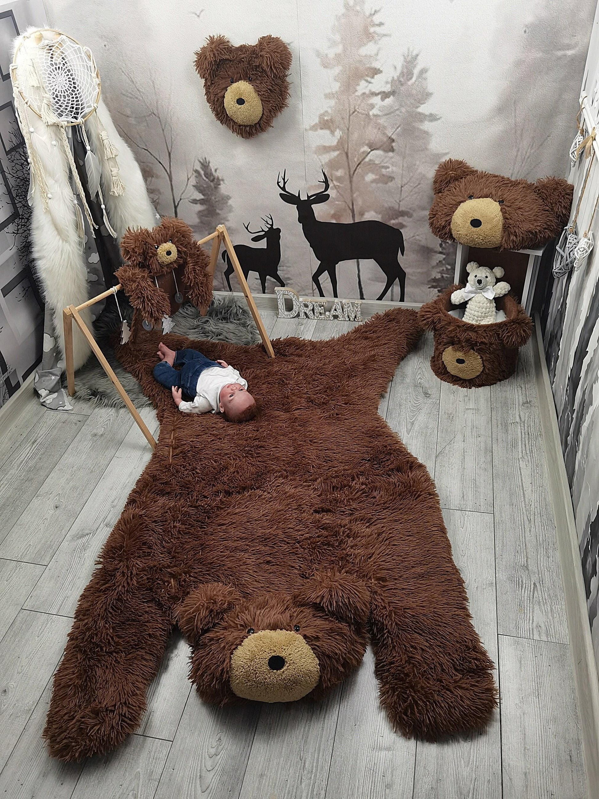 Bear Rug Brown Plush Baby Boy