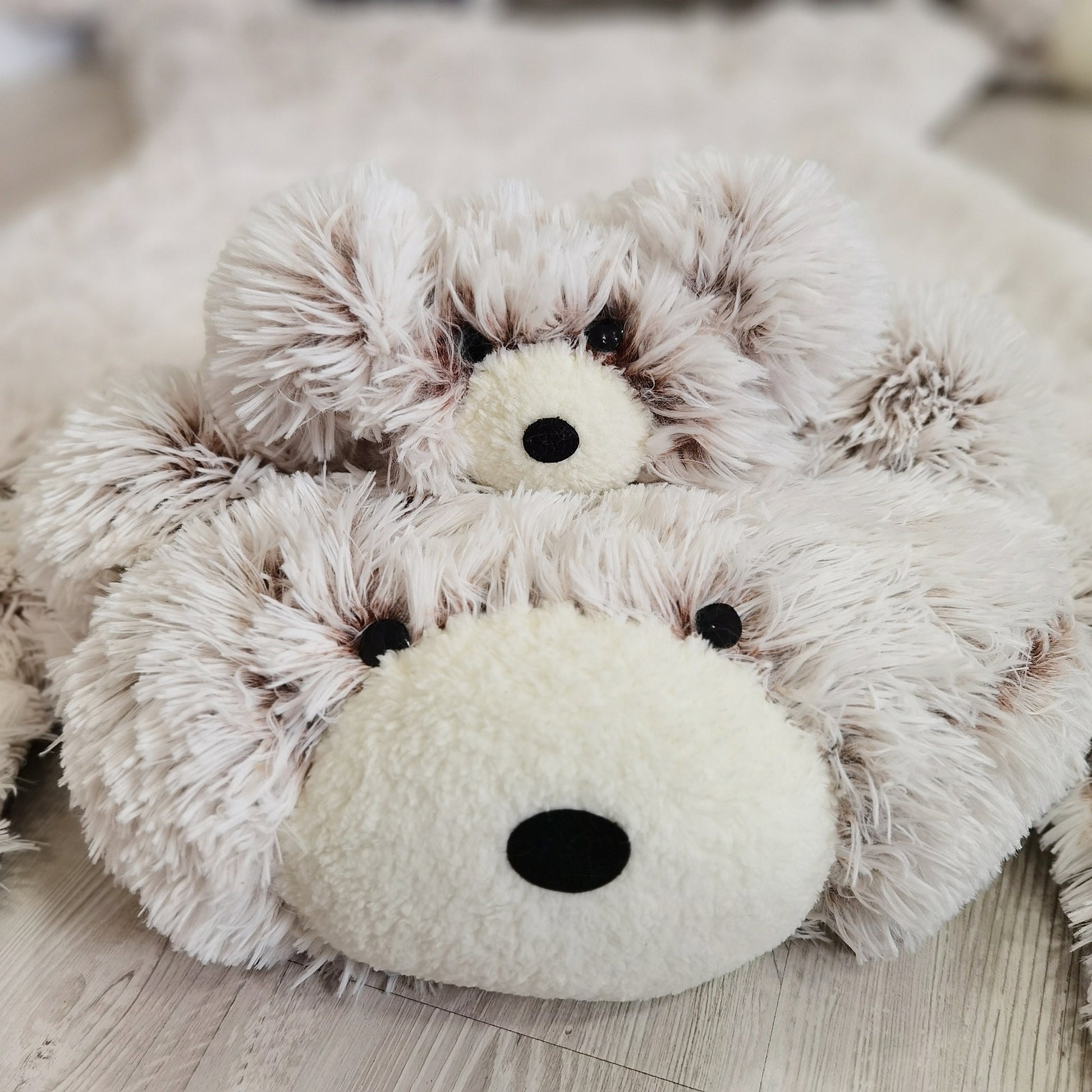 Personalized Fluffy Bear Rug: Frosted Cocoa Nursery Decor