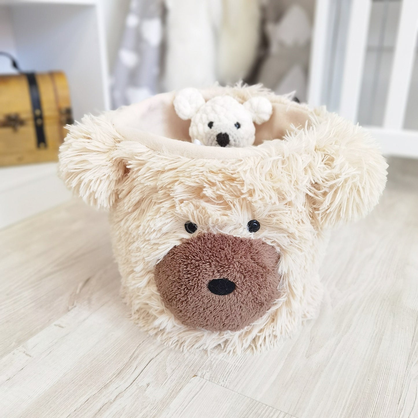 Beige Bear Rug Personalized Minky