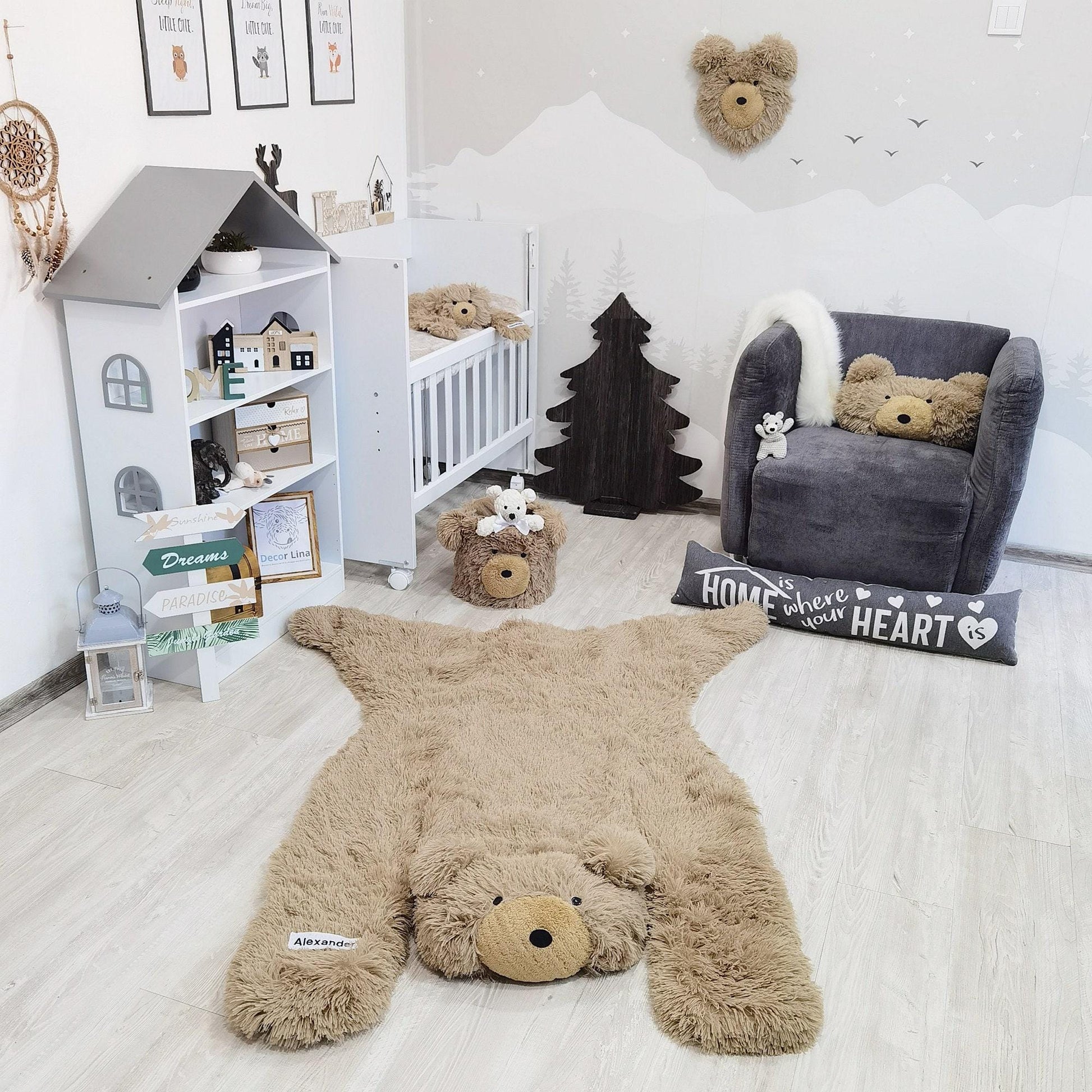 Bear Rug Woodland Baby Boy Personalized