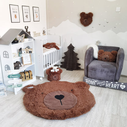 Brown Bear Rug Plush Woodland Personalized
