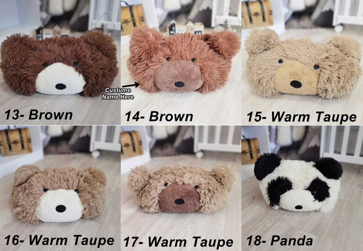 Handmade Plush Bear Pillow: Cozy Nursery Decor, Personalizable