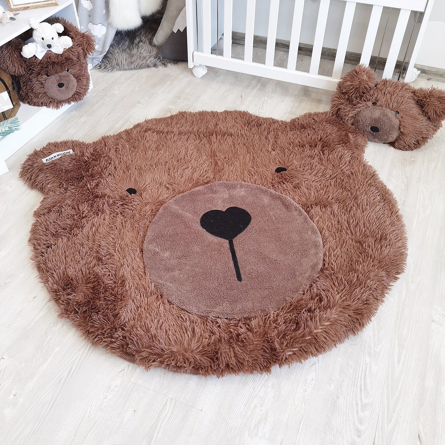 Brown Bear Rug Plush Woodland Personalized