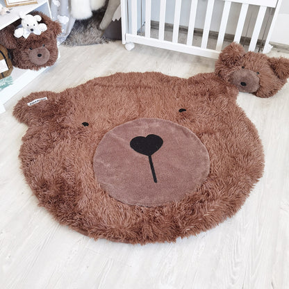 Brown Bear Rug Plush Woodland Personalized