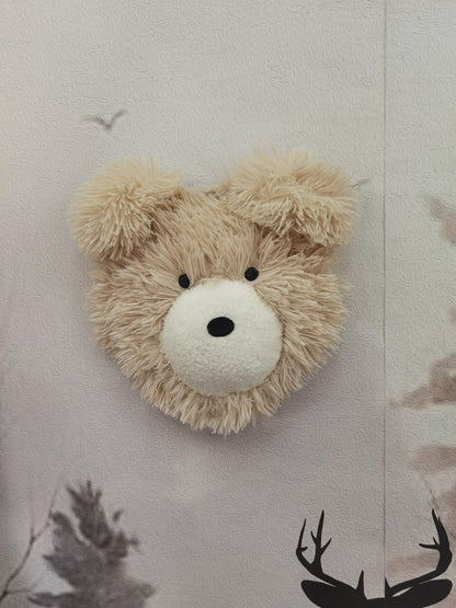 Personalized Beige Bear Rug: Shaggy Minky Nursery Decor