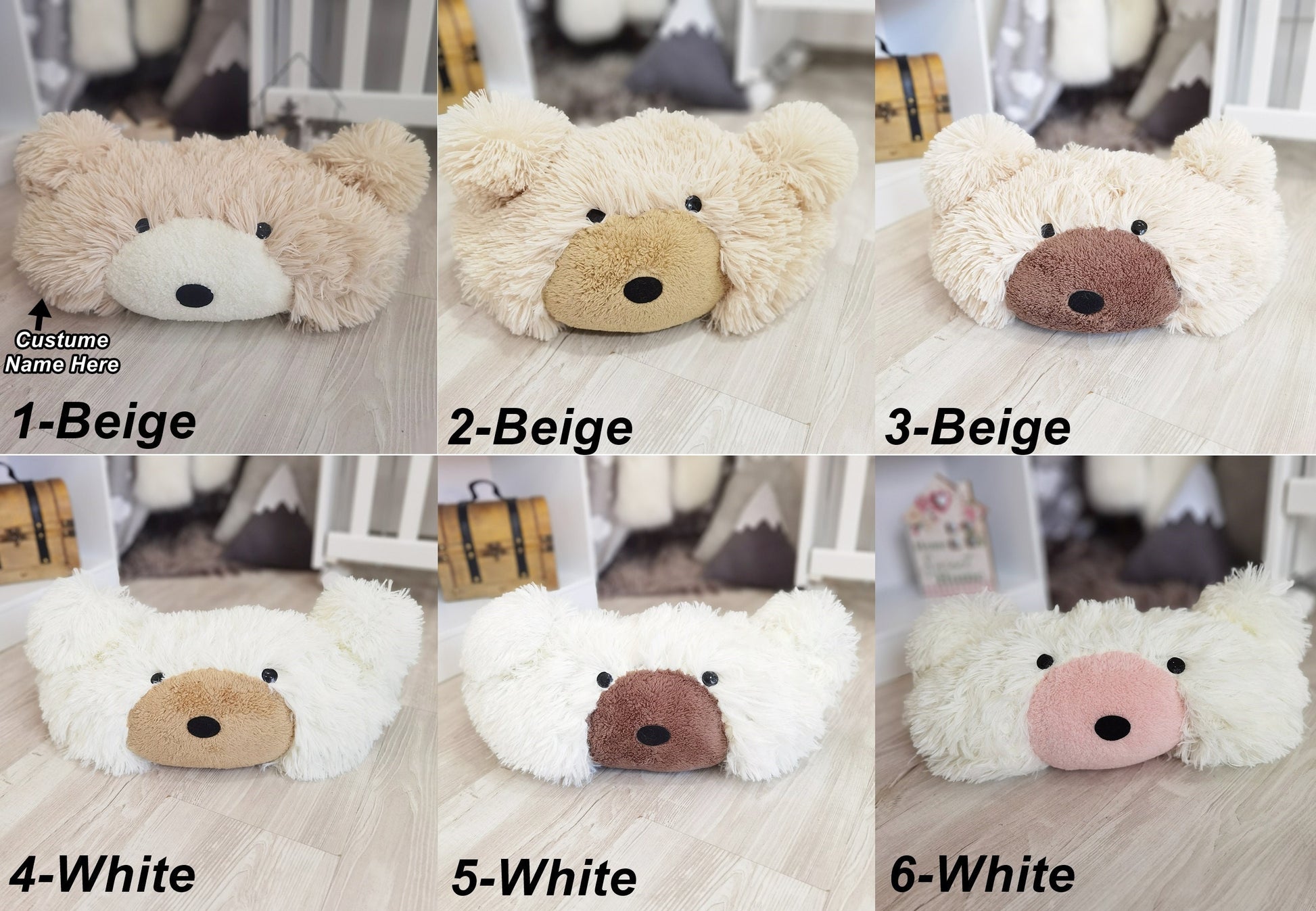 Warm Taupe Bear Pillow Soft Nursery