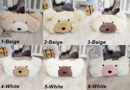 Warm Taupe Bear Pillow Soft Nursery