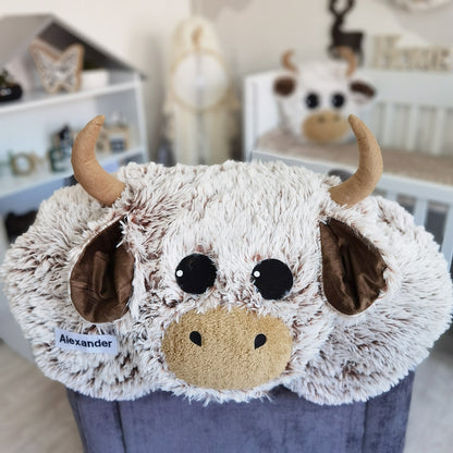 Highland Cow Nursery Set - Personalized Rug, Pillow & Storage Basket Collection