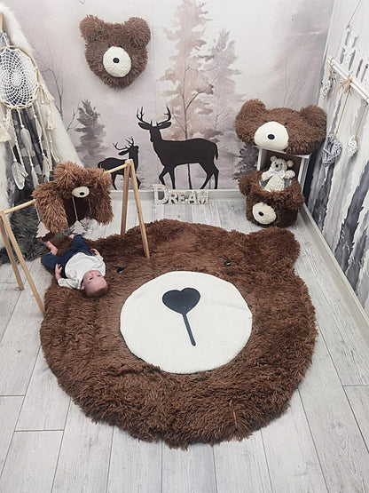 Bear Rug Faux Fur Personalized Baby Boy