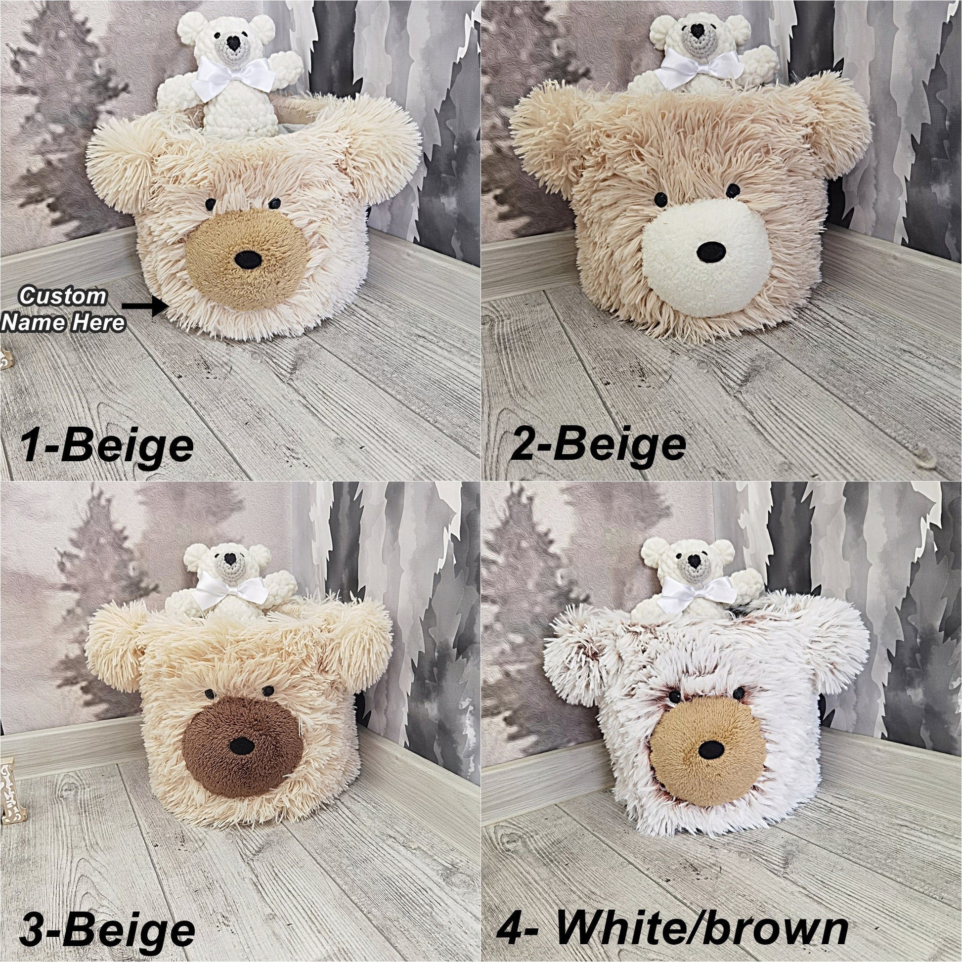 Panda Storage Basket Minky Personalized