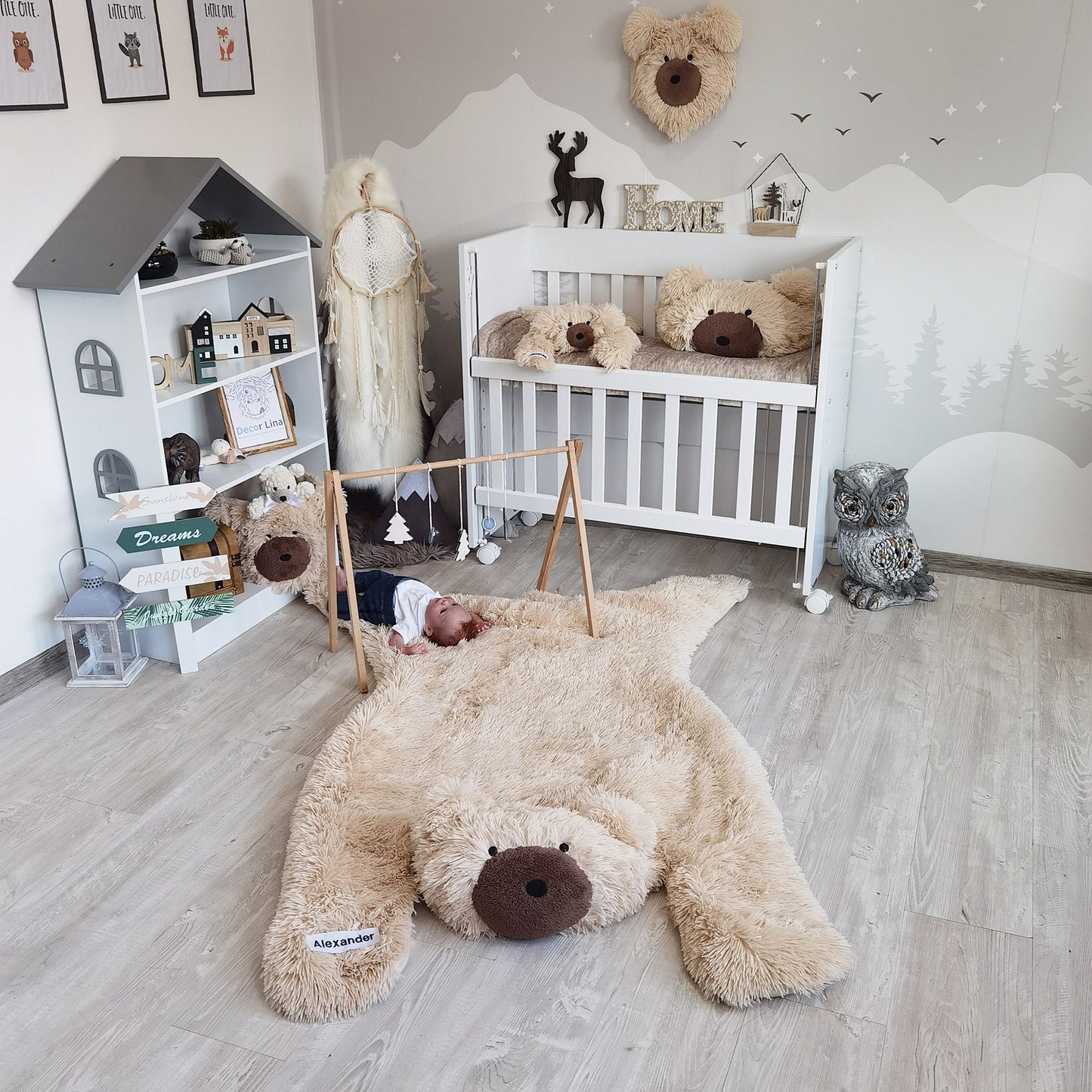 Beige Bear Rug Personalized Minky