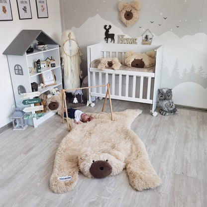 Beige Bear Rug Personalized Minky