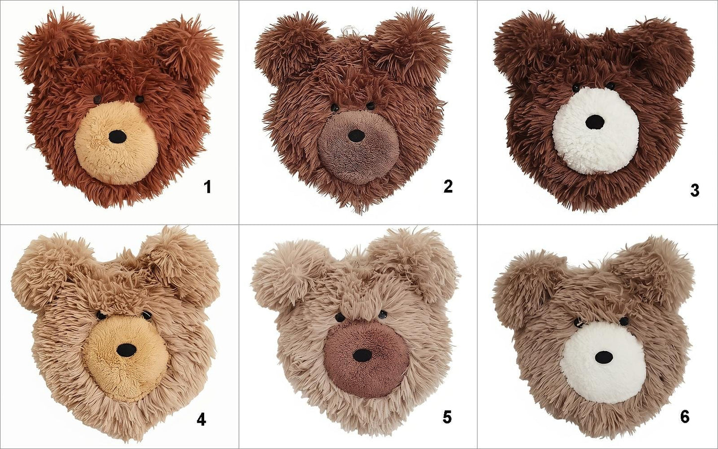 Handmade plush bear wall decor - woodland nursery animal head