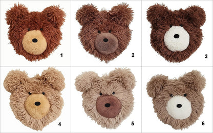 Handmade plush bear wall decor - woodland nursery animal head