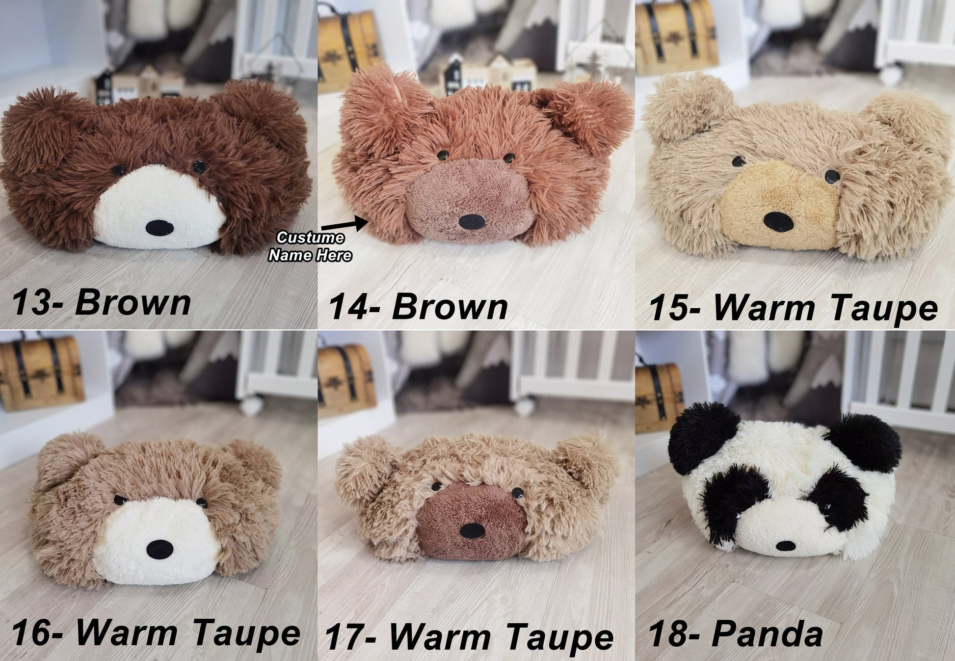 Warm Taupe Bear Pillow Soft Nursery