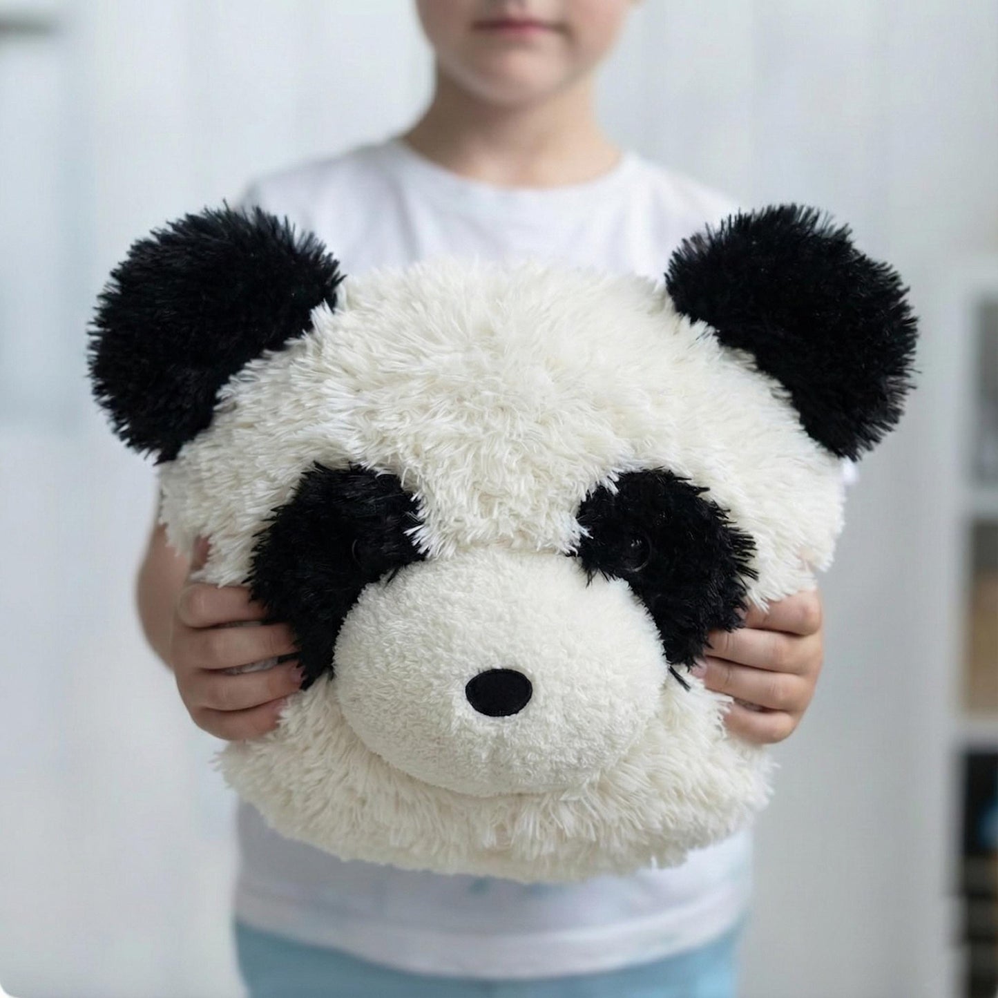 Handcrafted Panda Bear Pillow: Plush Nursery Decor