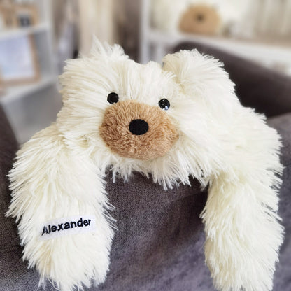 Personalized White Bear Rug: Fluffy Minky Nursery Decor