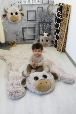 Highland Cow Nursery Set - Personalized Rug, Pillow & Storage Basket Collection