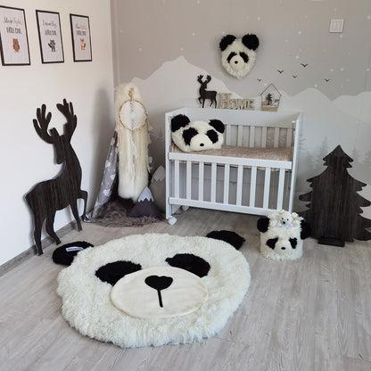 Handmade Minky Panda Bear Rug: Personalized Plush Nursery Decor