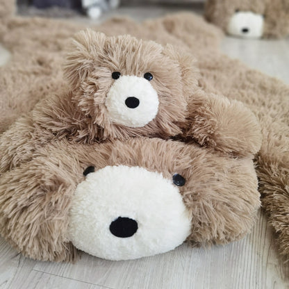 Warm Taupe Bear Rug Faux Fur