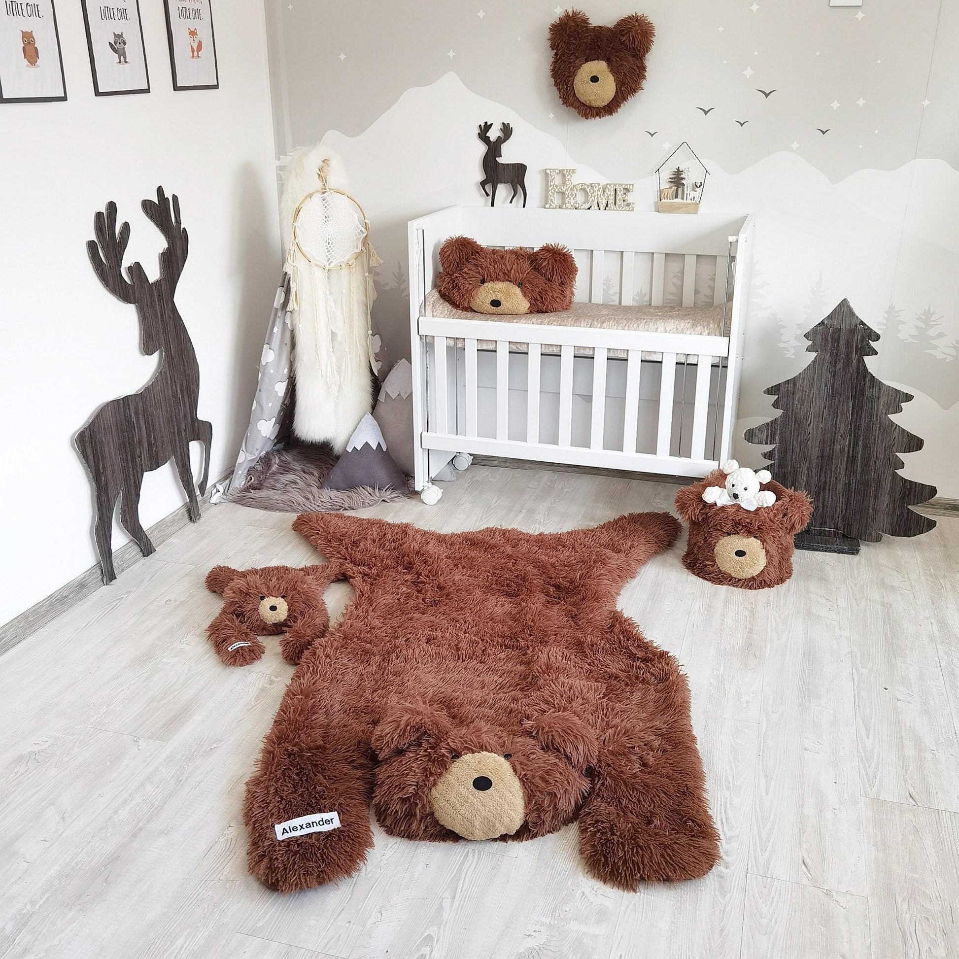 Bear Rug Brown Plush Baby Boy