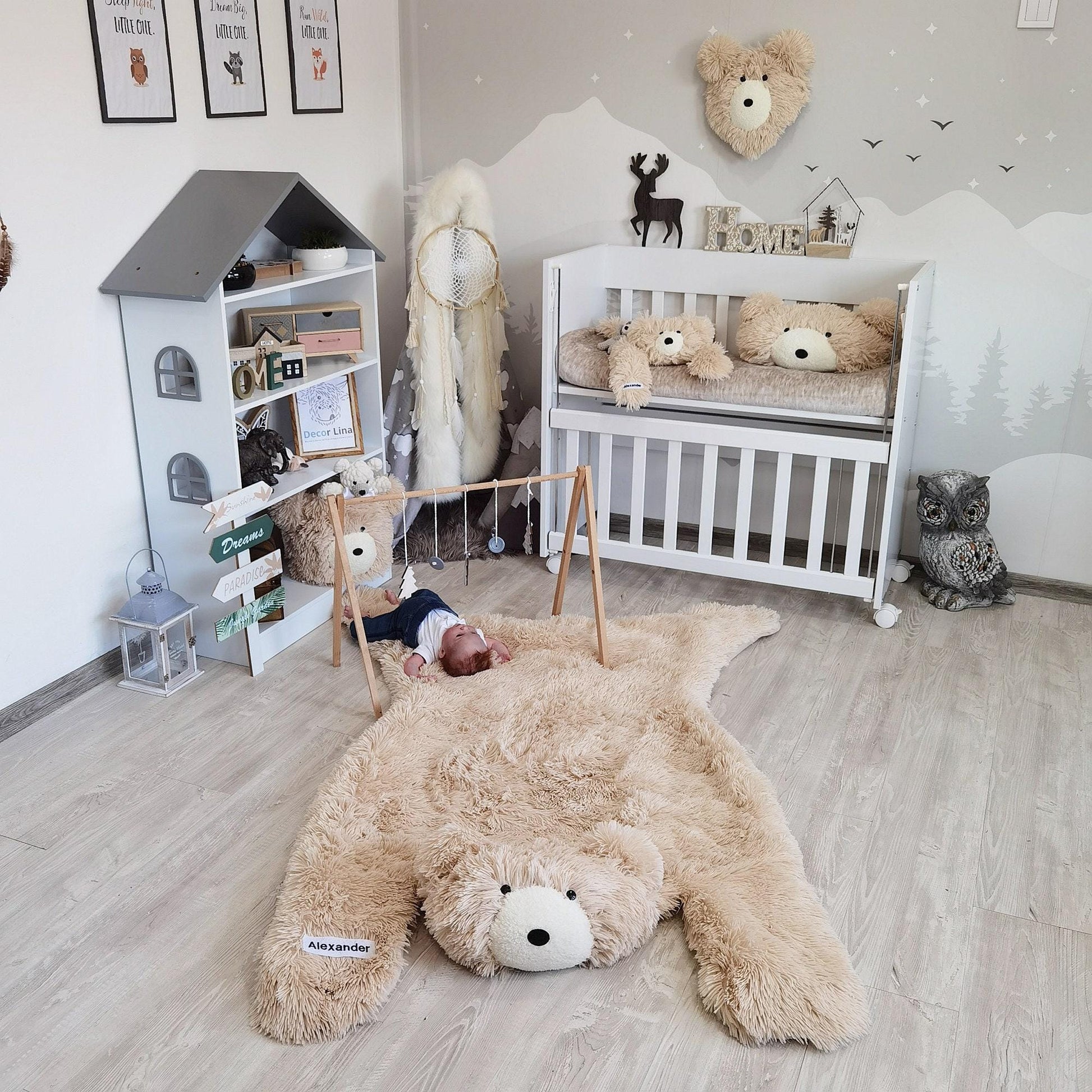 Bear Rug Woodland Adventure Baby Boy - DECORLINA