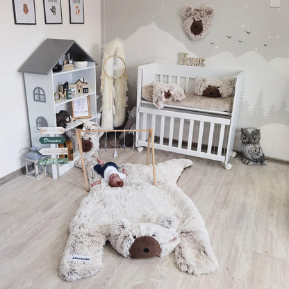 Personalized Bear Rug: Shaggy Minky Nursery Play Mat