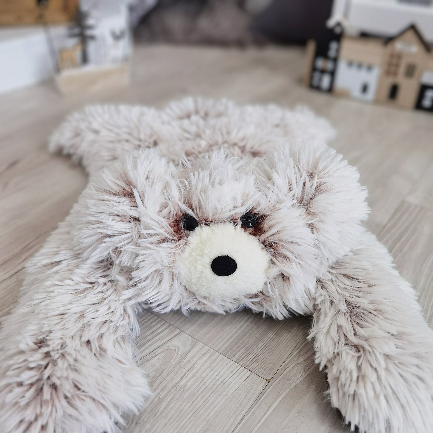 Personalized Fluffy Bear Rug: Frosted Cocoa Nursery Decor