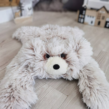 Personalized Fluffy Bear Rug: Frosted Cocoa Nursery Decor