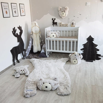 Woodland Bear Rug Personalized Baby Boy